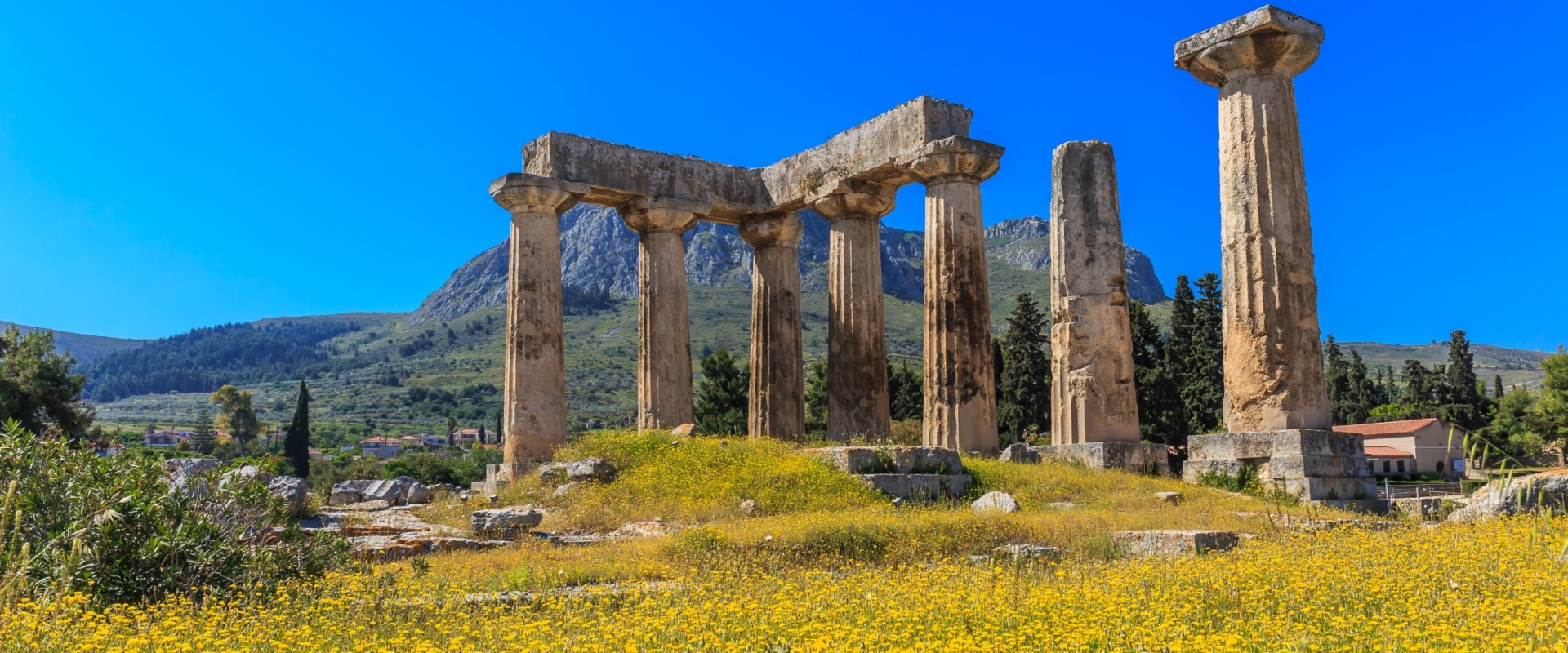 Apollo temple ruins in Ancient Corinth