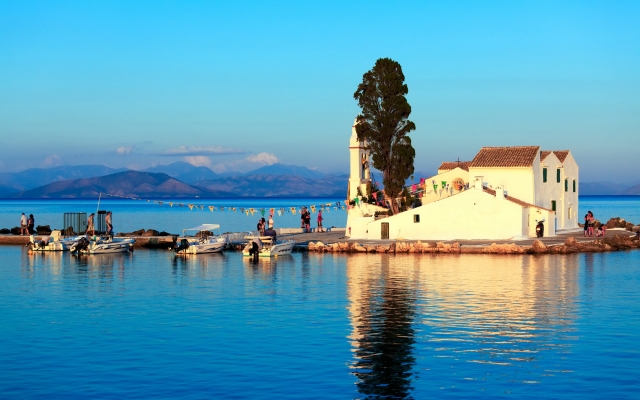 Vlacherna monastery in Corfu, Greece