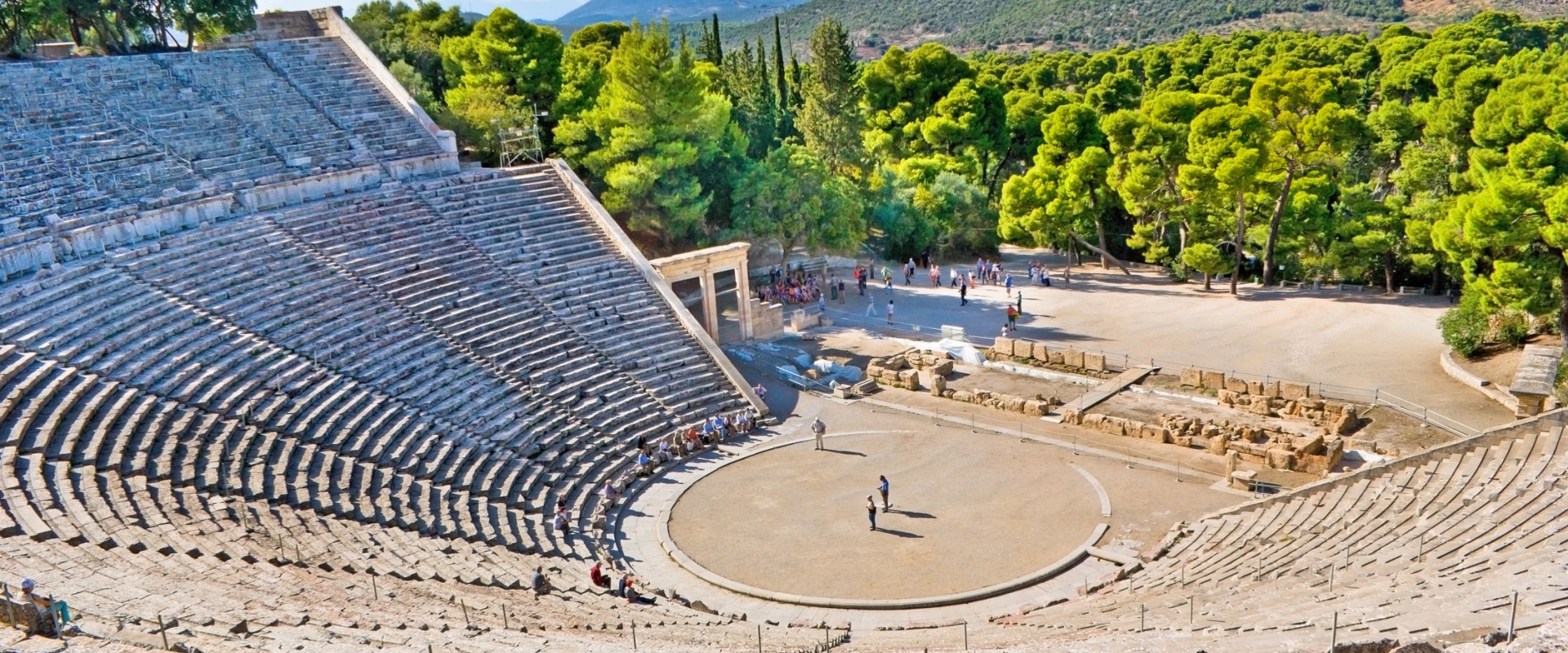 The ancient theatre of Epidaurus, remarkable for its amazing acoustic. A trademark of Classical Greece.