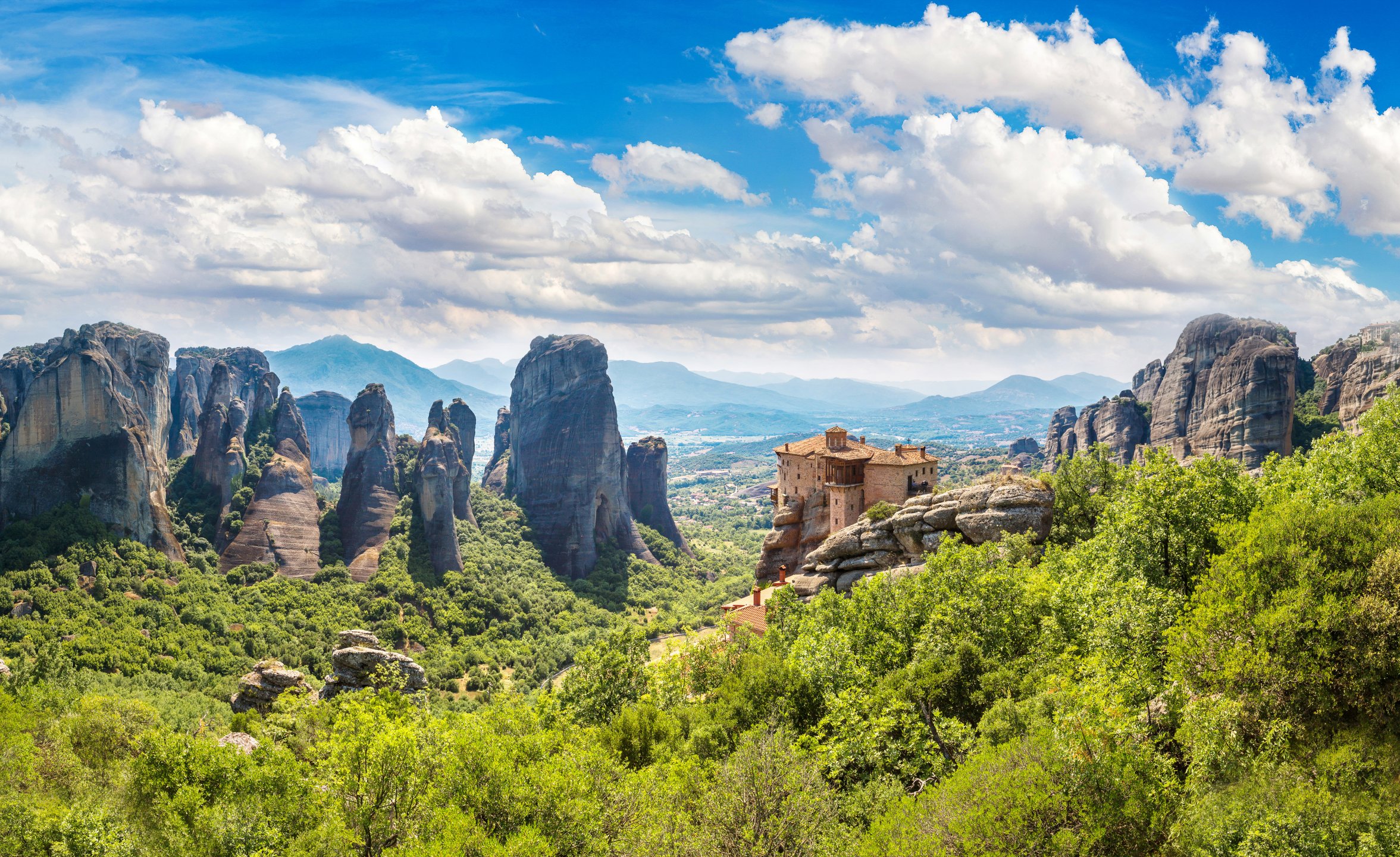 Rocks and monasteries in Meteora, Greece