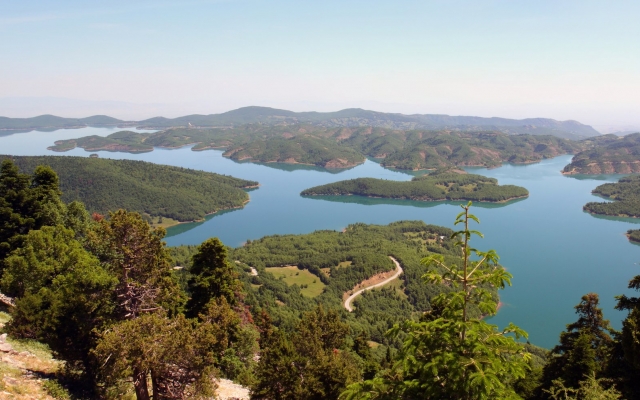 Lake plastira panorama