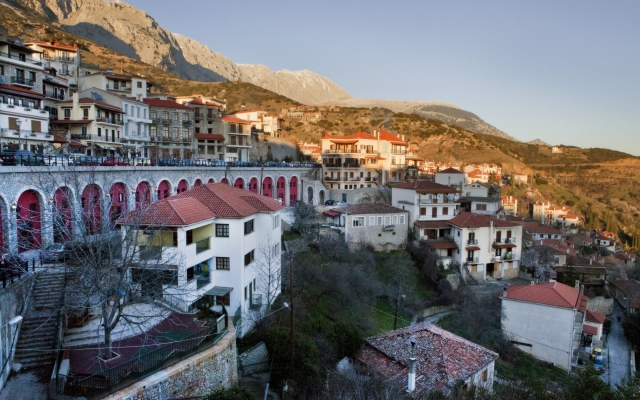Arachova traditional village Voiotia, Greece