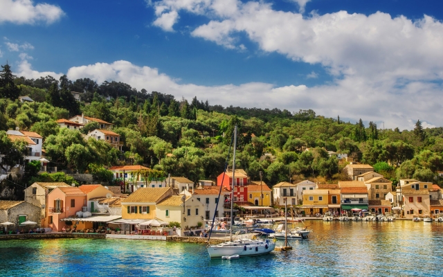 The village of Loggos, Paxos island, Greece